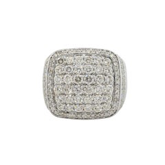 4.15 Carat Diamond Pave Wide Mens Ring 14 Karat in Stock