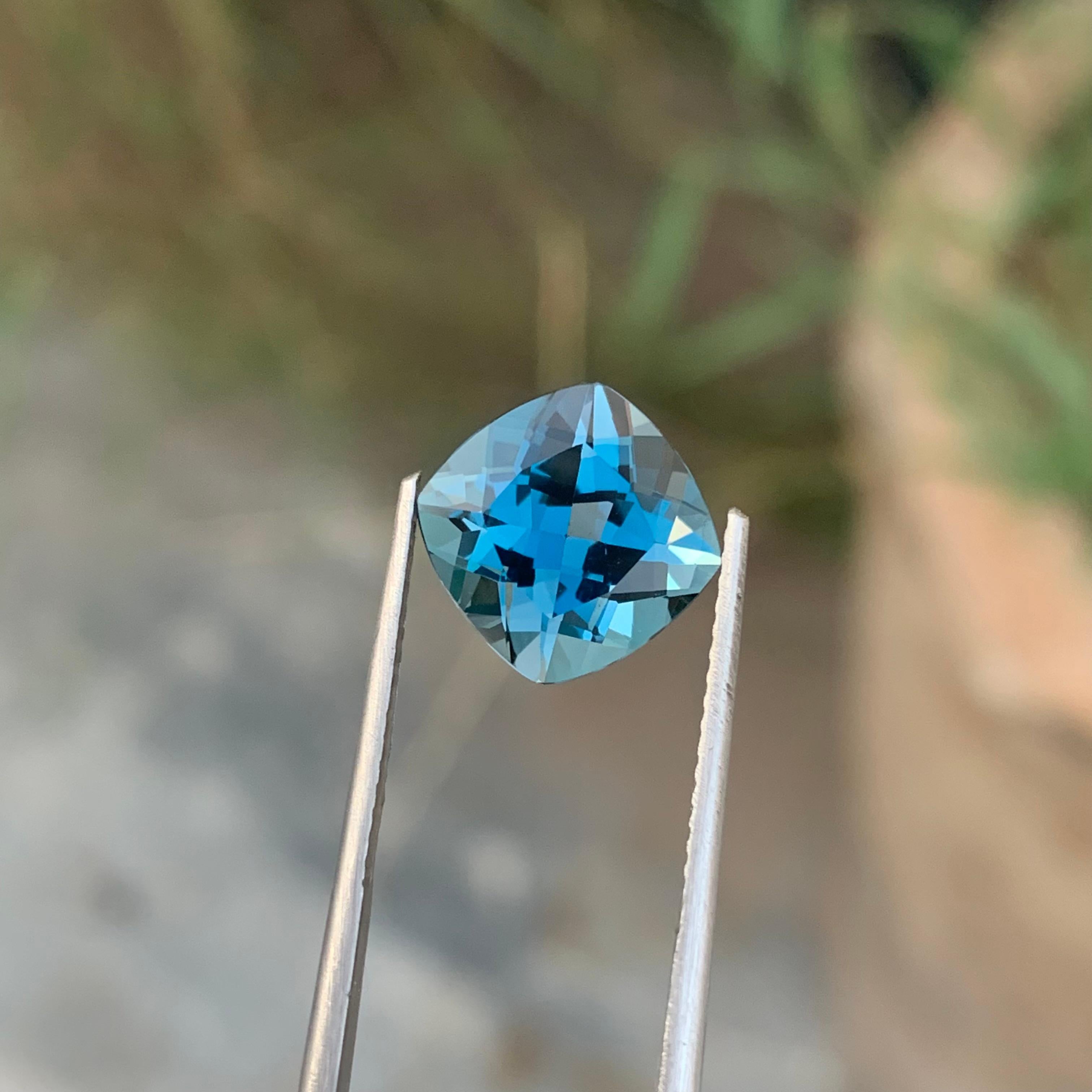 Loose London Blue Topaz

Weight: 4.15 Carats
Dimension: 9.2 x 9.2 x 6.4 Mm
Origin: Brazil
Shape: Square Fancy
Color: Deep Blue
Certificate: On Customer Demand

London Blue Topaz is a mesmerizing variety of topaz renowned for its deep and enchanting