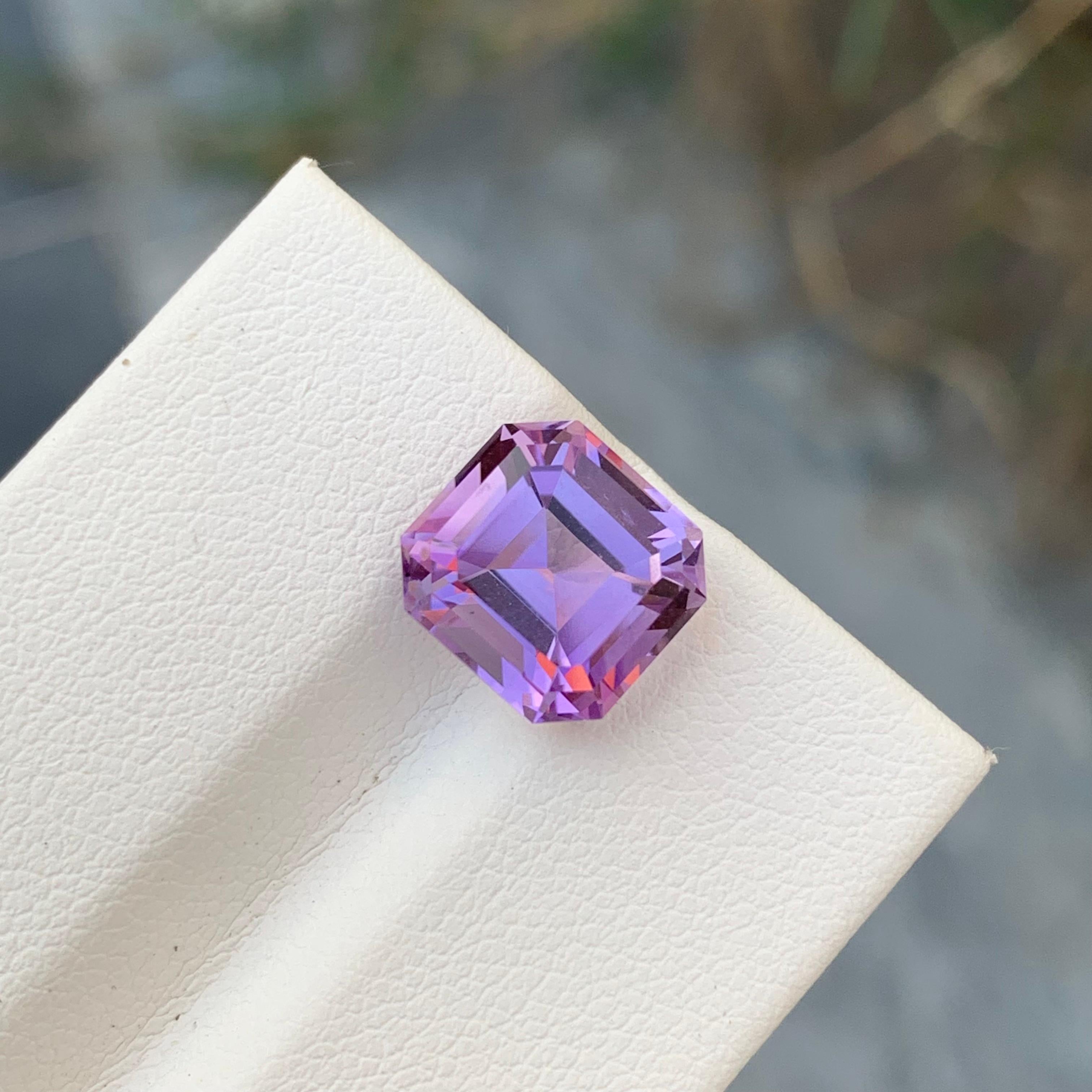 4,15 Karat natürlicher loser Amethyst in Asscher-Form aus brasilianischem Minenschliff (Asscher-Schliff) im Angebot