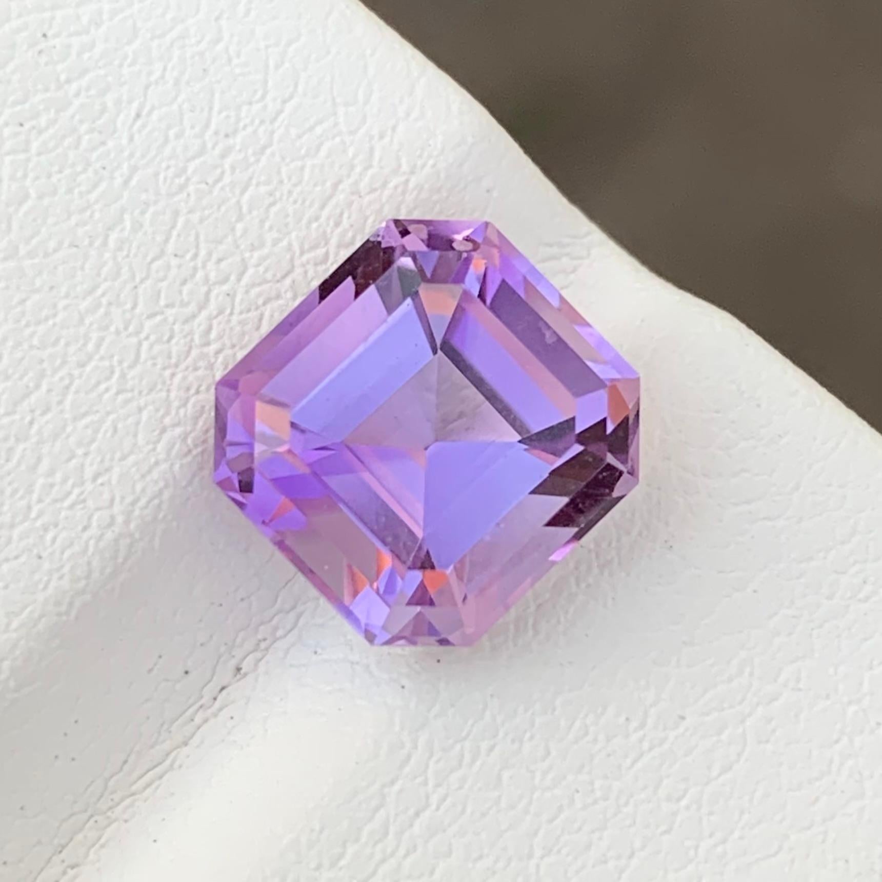 4,15 Karat natürlicher loser Amethyst in Asscher-Form aus brasilianischem Minenschliff für Damen oder Herren im Angebot