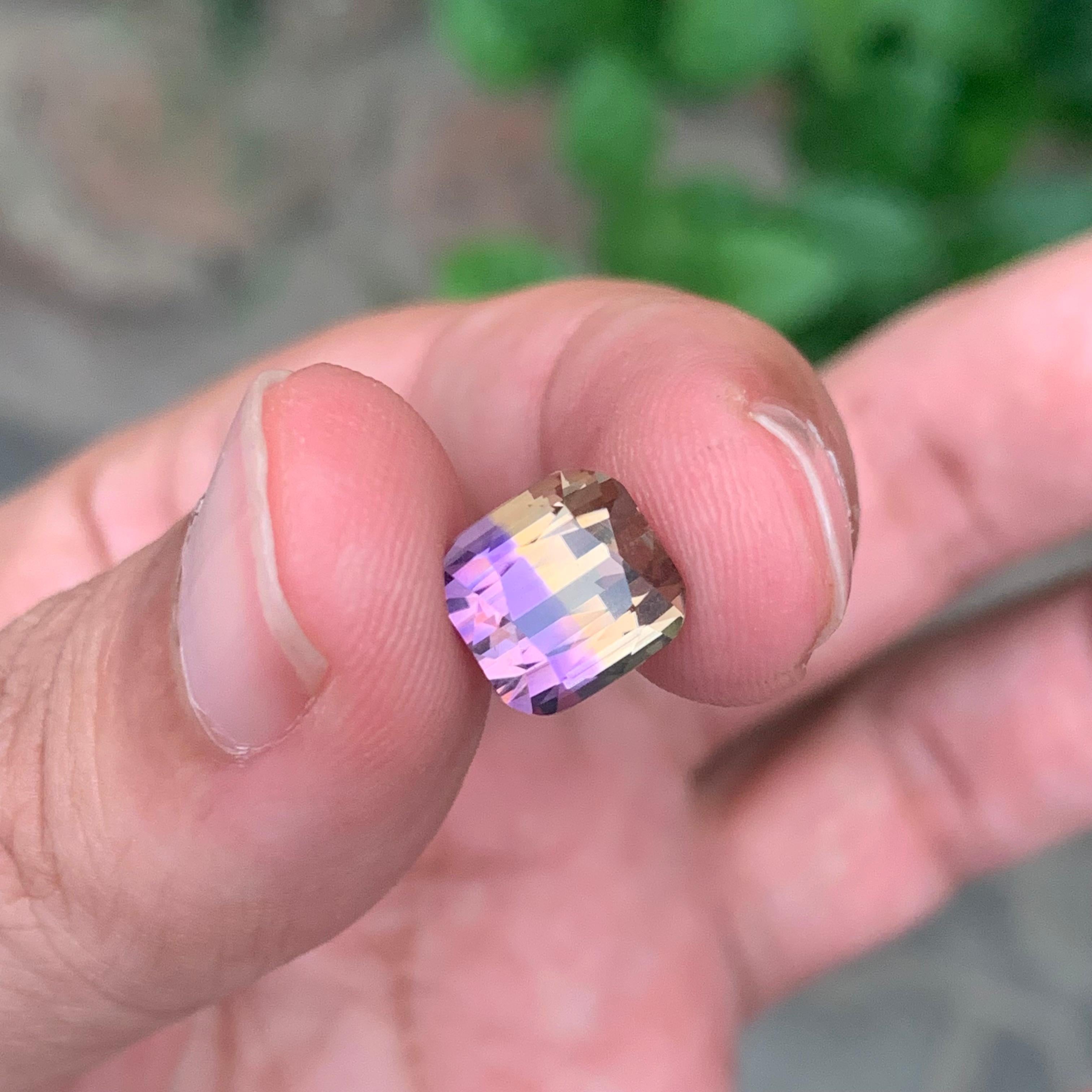 4.20 Carat Natural Loose Ametrine Cushion Shape Gemstone For Sale 4