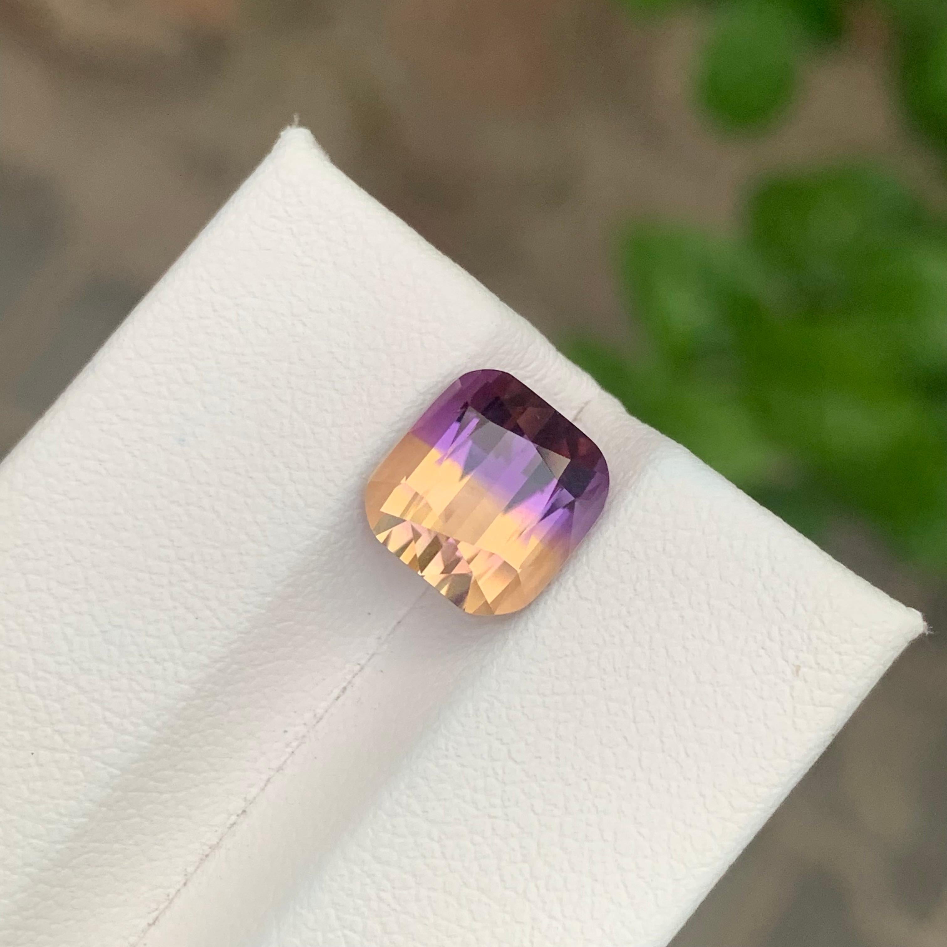 4.20 Carat Natural Loose Ametrine Cushion Shape Gemstone For Sale 7