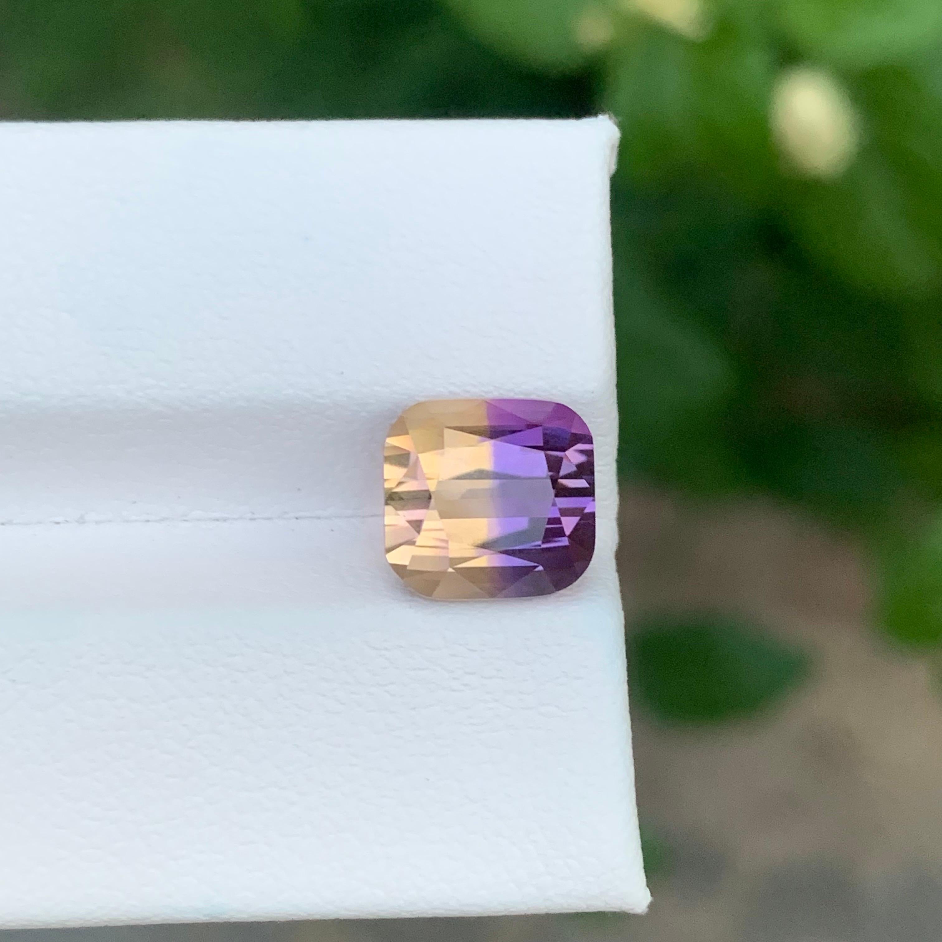 Arts and Crafts 4.15 Carat Natural Loose Ametrine Cushion Shape Gemstone For Sale