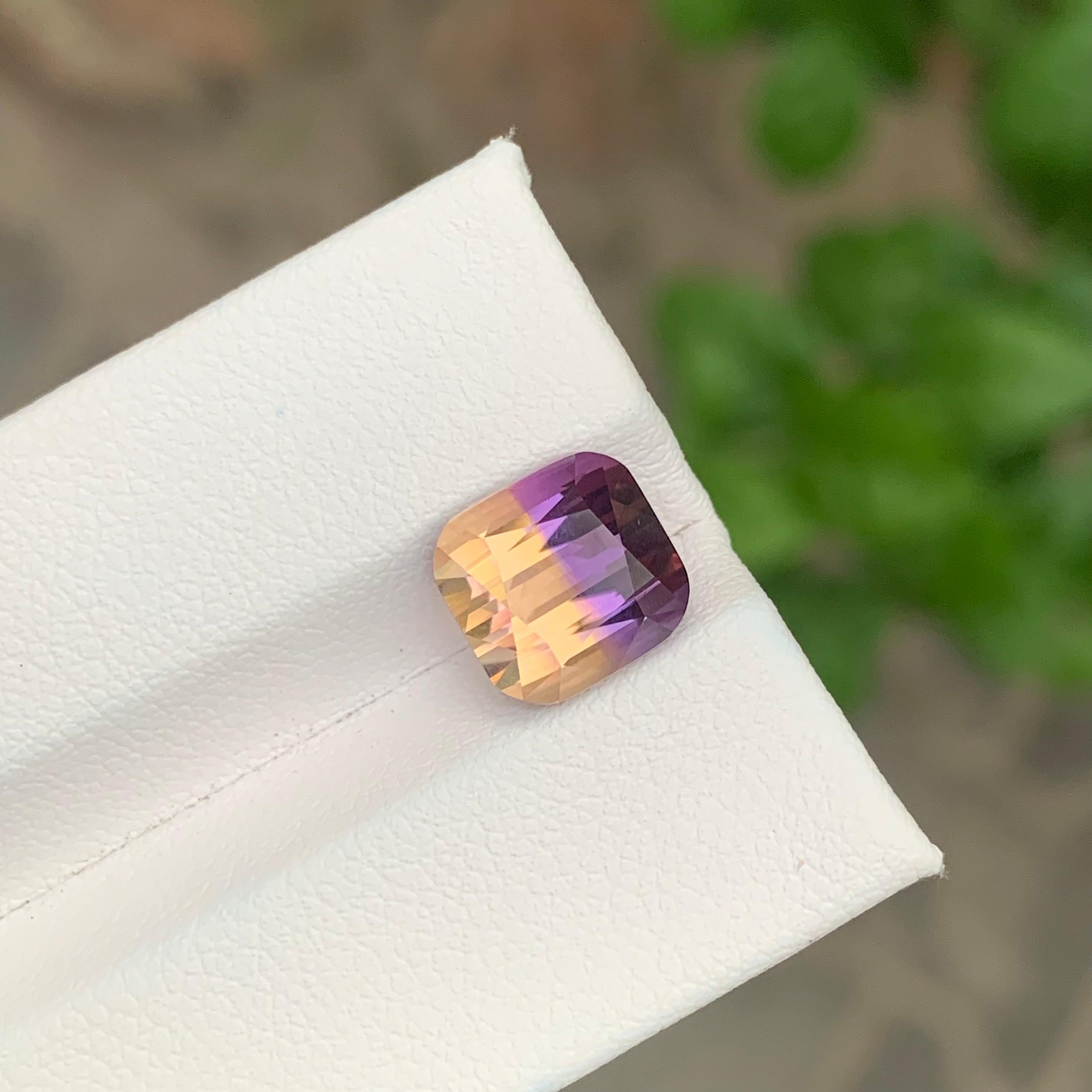 Arts and Crafts 4.20 Carat Natural Loose Ametrine Cushion Shape Gemstone For Sale