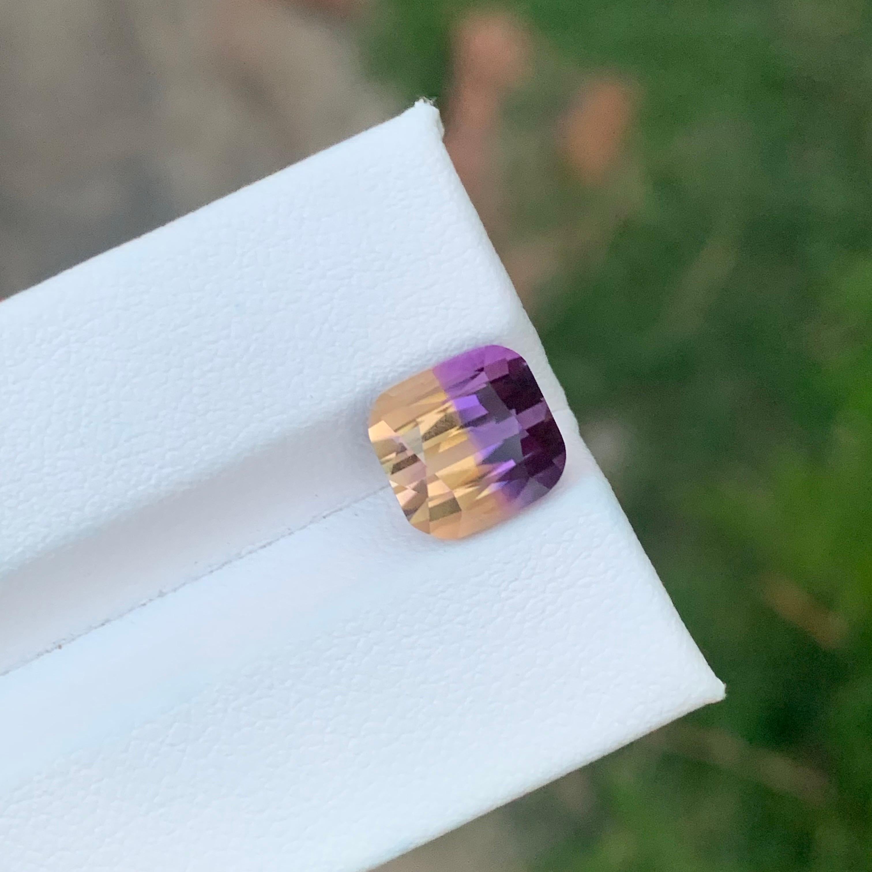Cushion Cut 4.15 Carat Natural Loose Ametrine Cushion Shape Gemstone For Sale