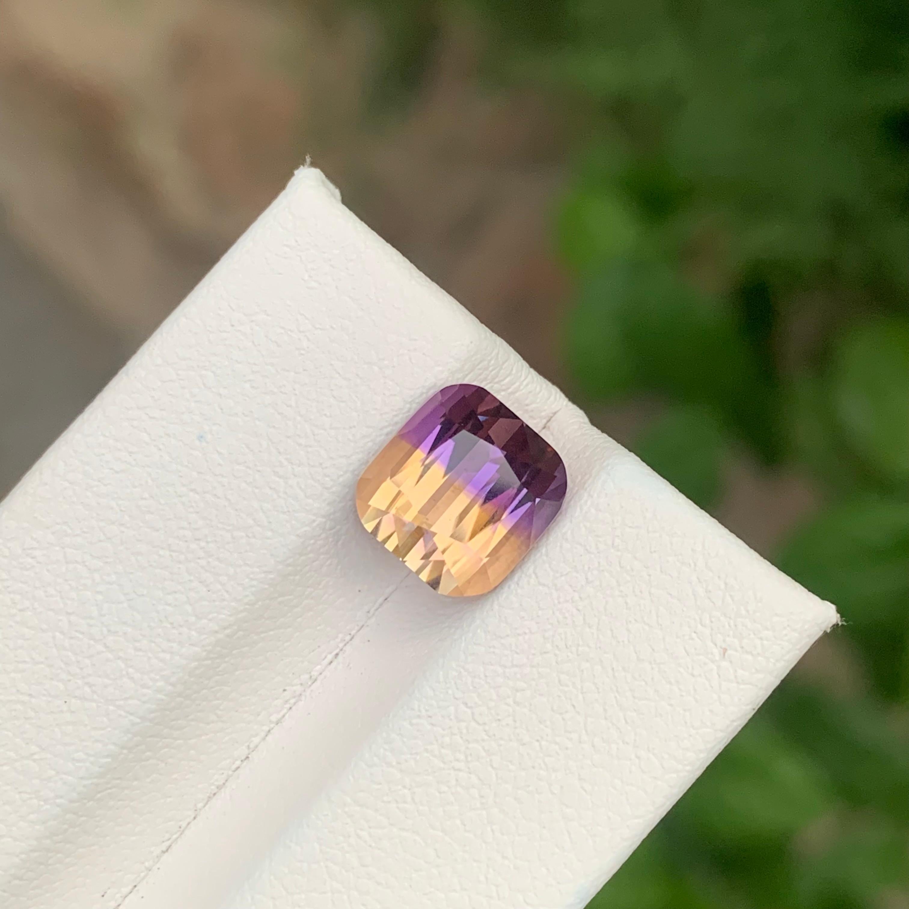 4.20 Carat Natural Loose Ametrine Cushion Shape Gemstone In New Condition For Sale In Peshawar, PK