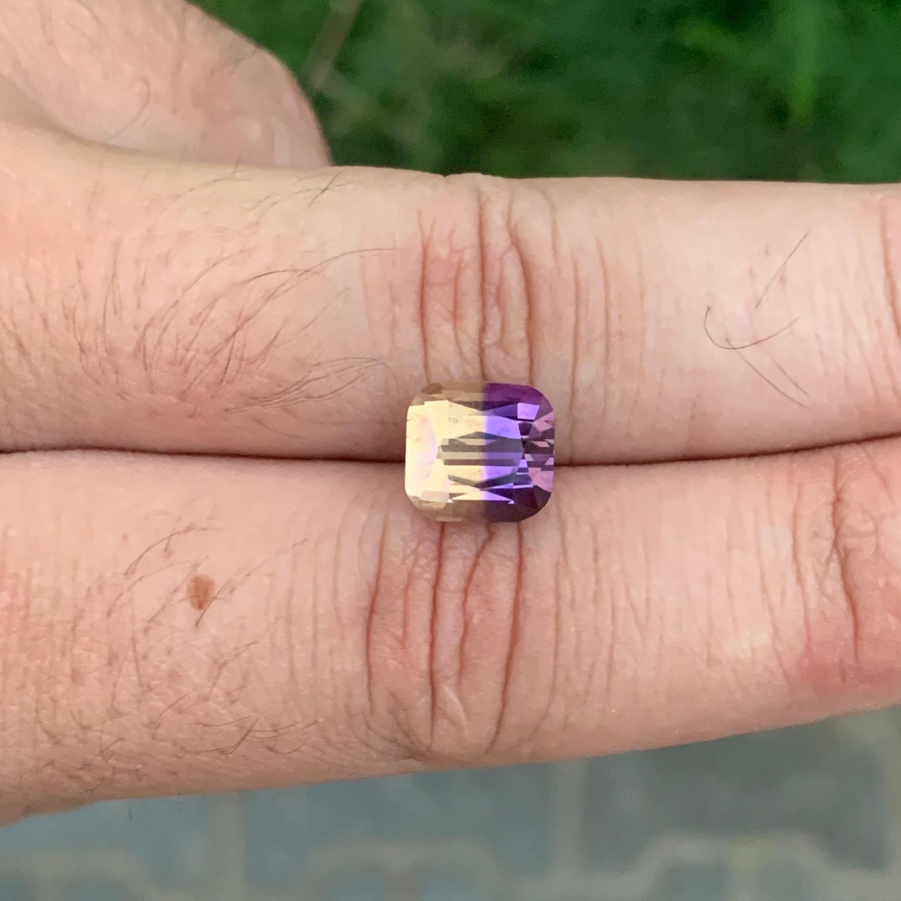 4.15 Carat Natural Loose Ametrine Cushion Shape Gemstone For Sale 1
