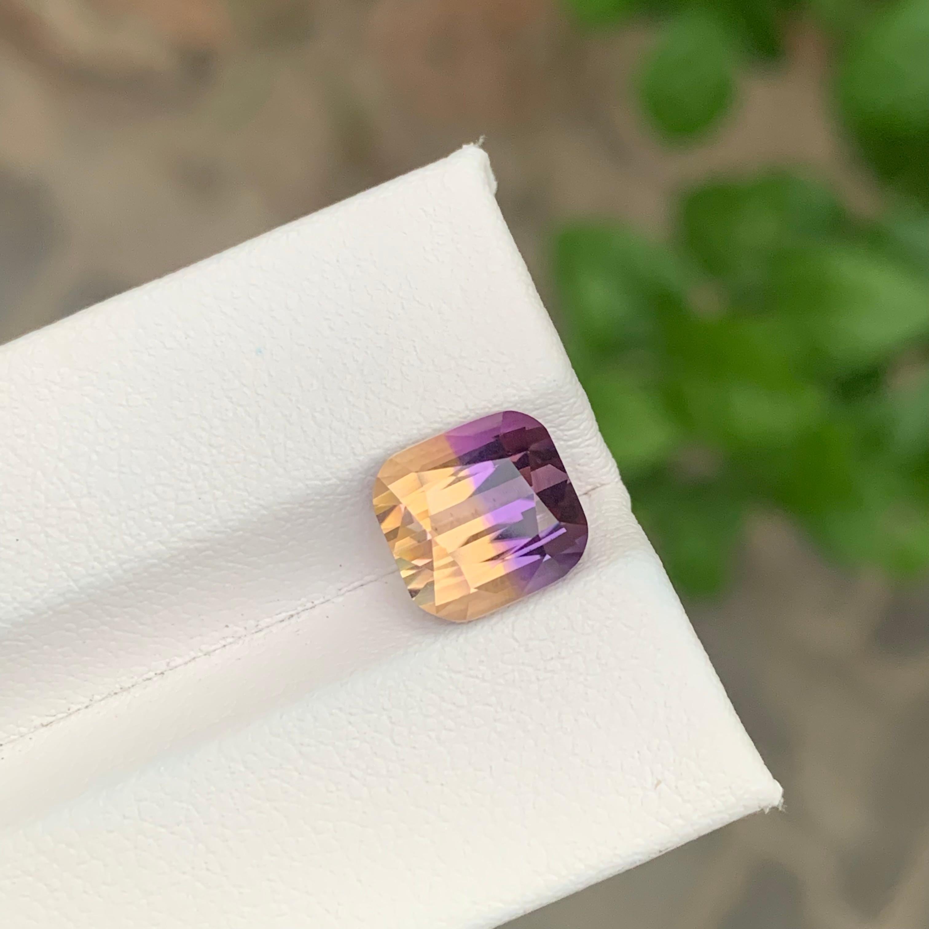4.20 Carat Natural Loose Ametrine Cushion Shape Gemstone For Sale 1