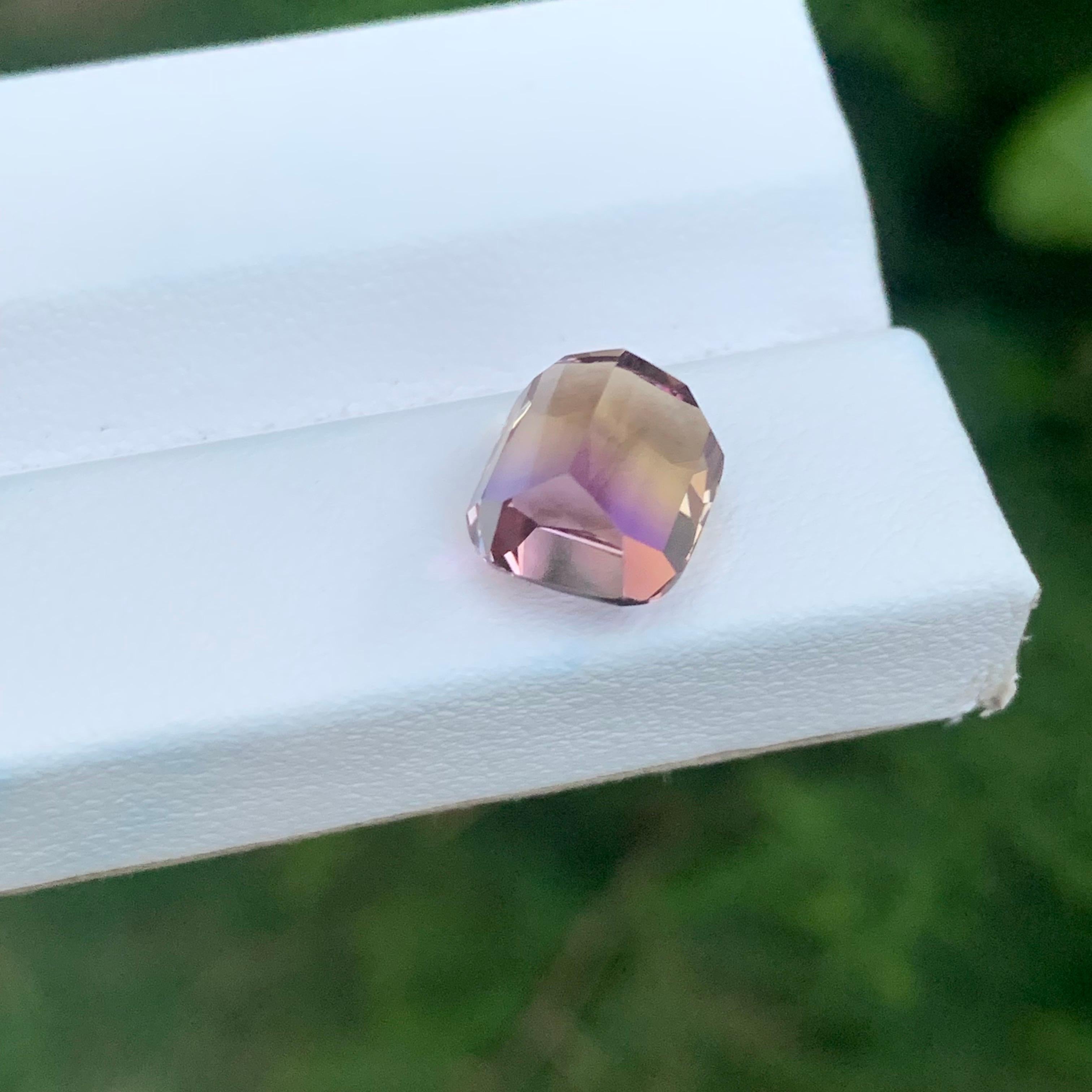 4.15 Carat Natural Loose Ametrine Cushion Shape Gemstone For Sale 2