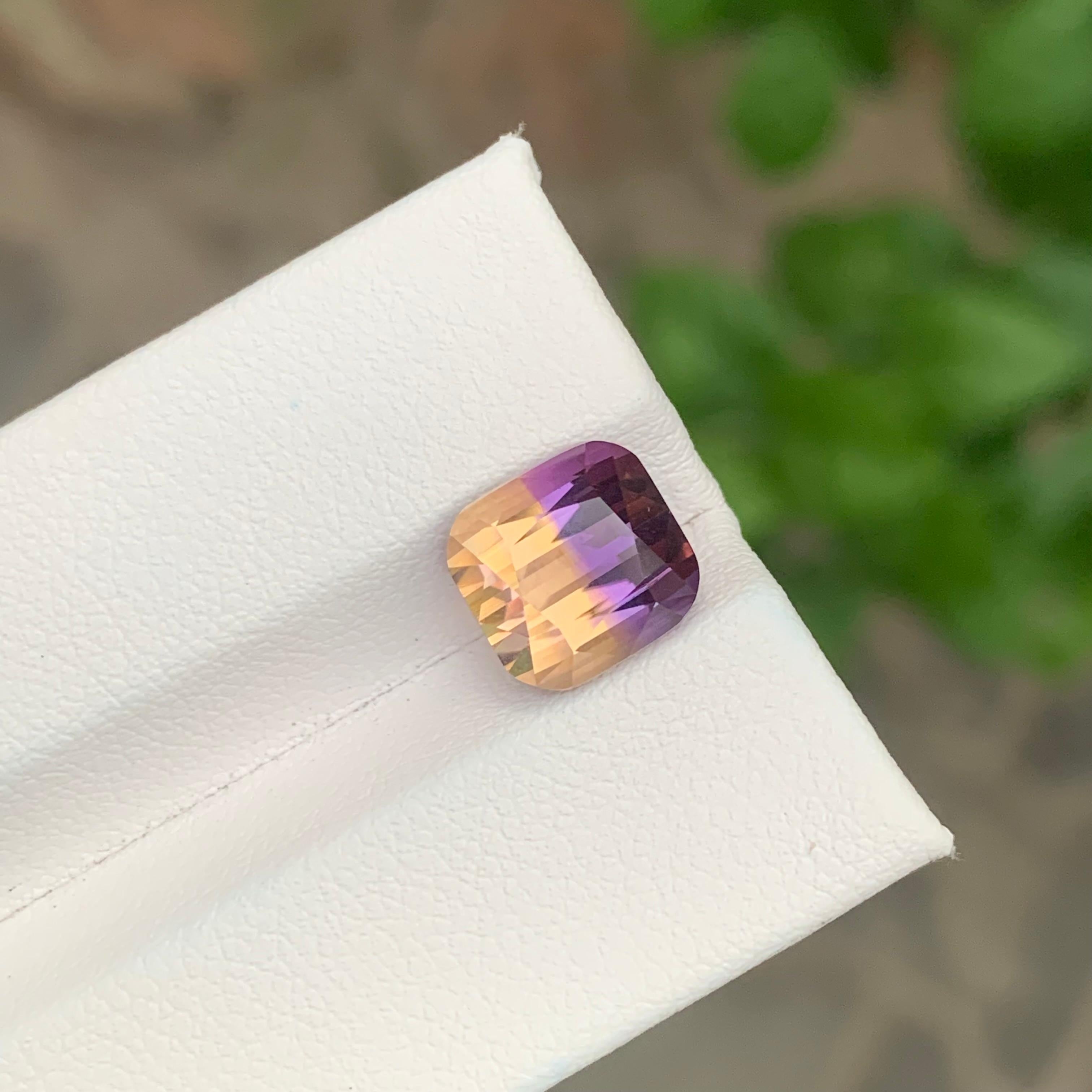 4.20 Carat Natural Loose Ametrine Cushion Shape Gemstone For Sale 2