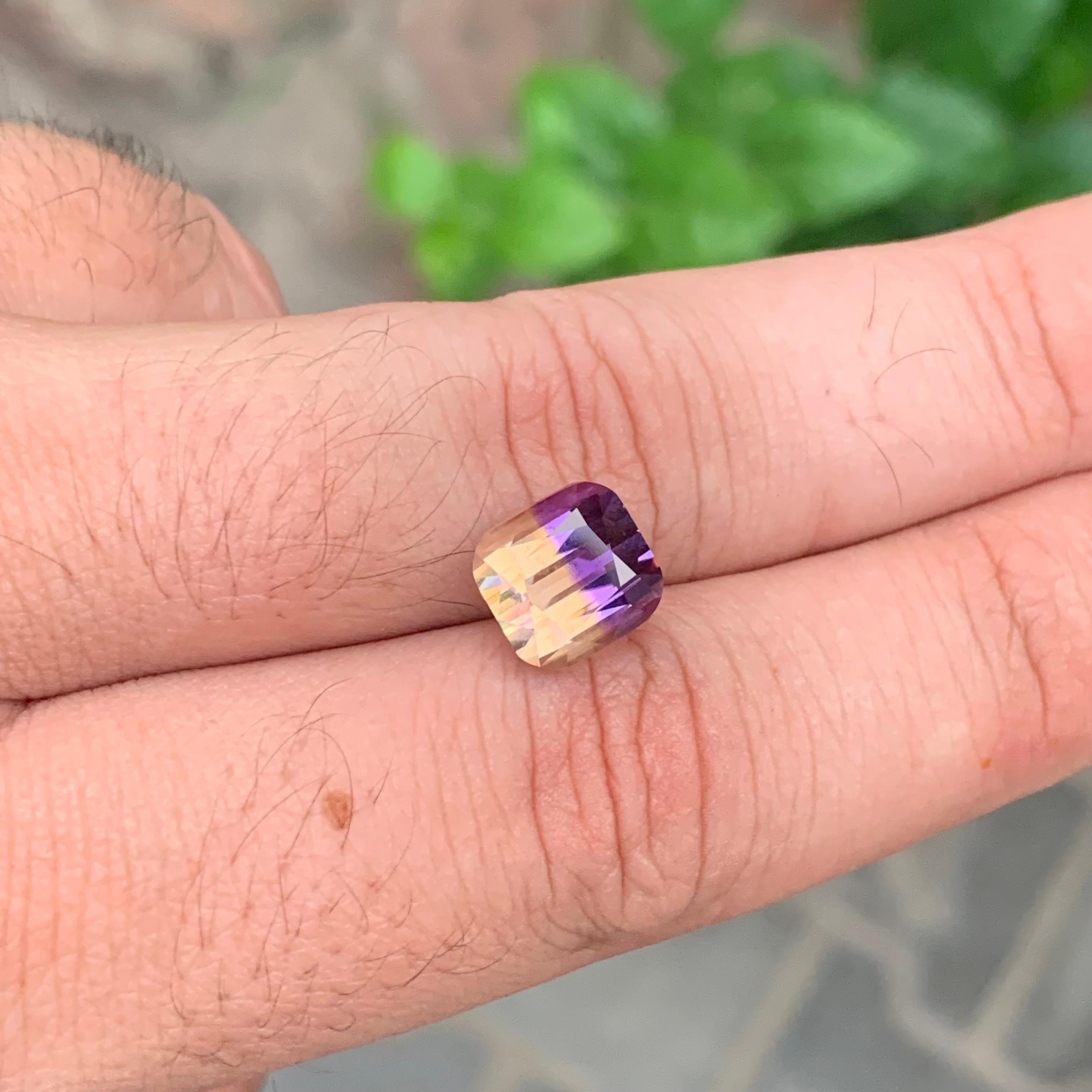 4.20 Carat Natural Loose Ametrine Cushion Shape Gemstone For Sale 3