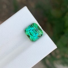 4.15 Carat Natural Loose Green Tourmaline Cushion Shape Gemstone