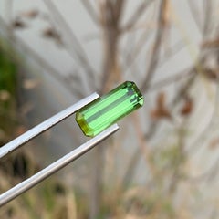 4,15 Karat natürlicher loser grüner Turmalin in langer Smaragdform für Halskette in Smaragdform