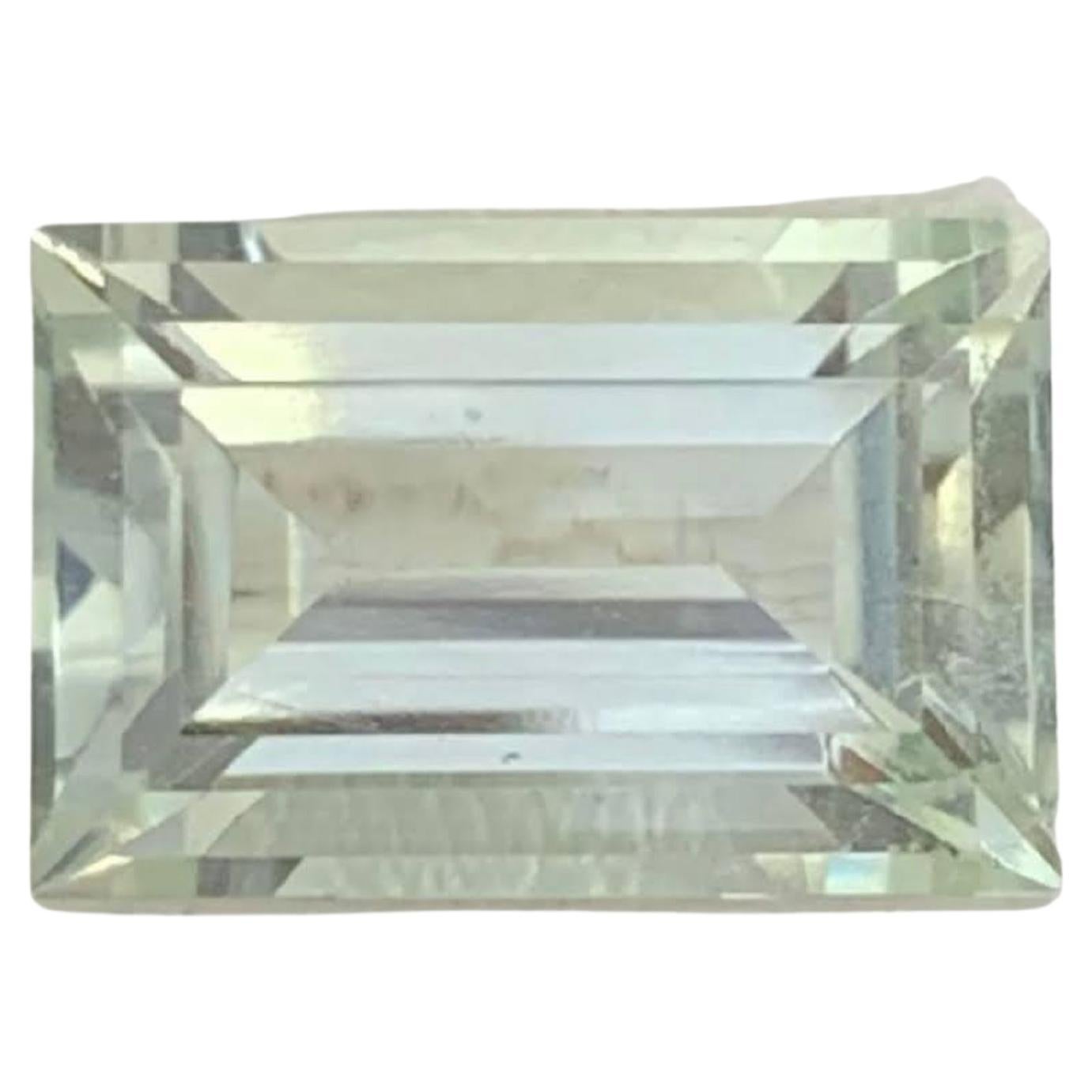 4,15 Karat Natürlicher loser grünlicher Amethyst Stein Baguetteschliff Afrikanischer Edelstein im Angebot