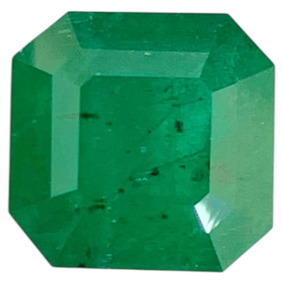4.15 Carat Natural Loose Intense Green Zambian Emerald Stone Asscher Cut Gem