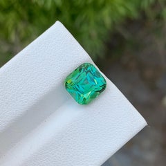 4.15 Carat Natural Loose Lagoon Tourmaline Square Cushion Shape Gem For Ring