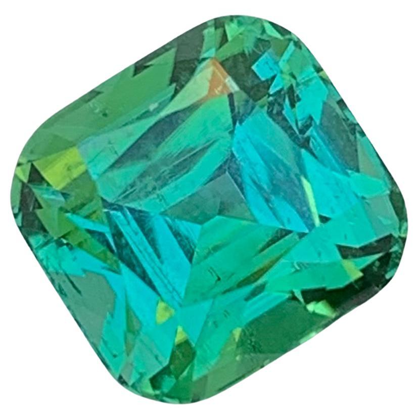 4.15 Carat Natural Loose Lagoon Tourmaline Square Cushion Shape Gem For Ring