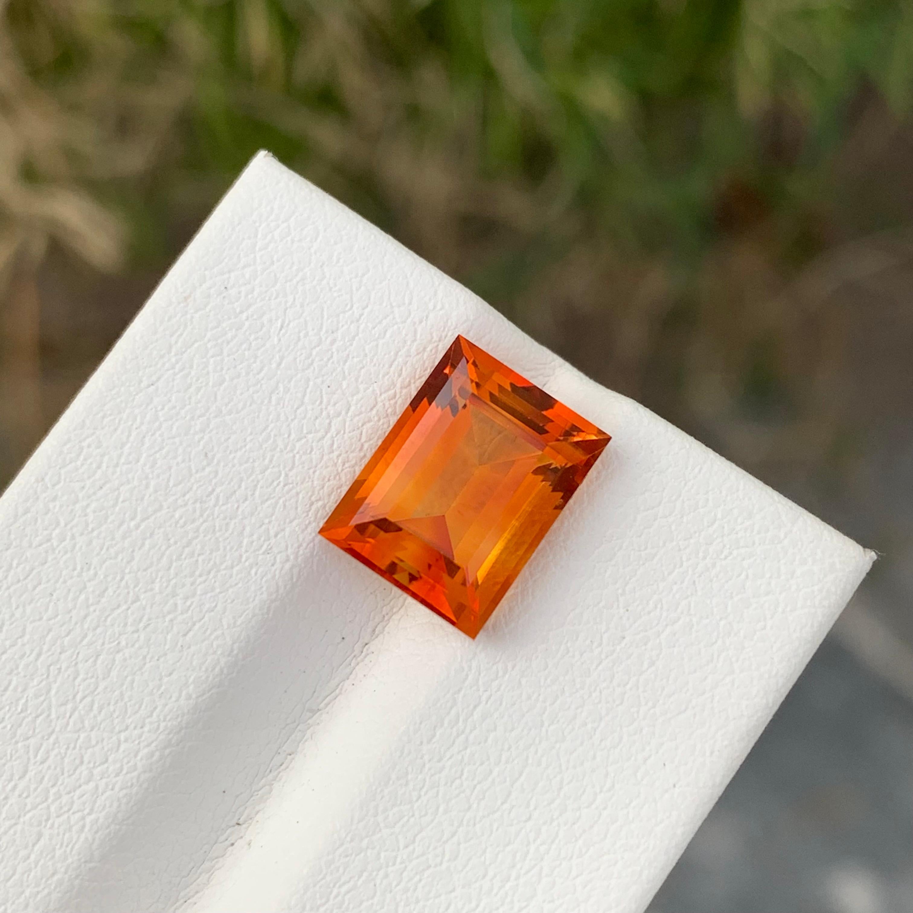 Baguette Cut 4.15 Carat Natural Loose Madeira Citrine Baguette Shape Gem For Jewellery For Sale