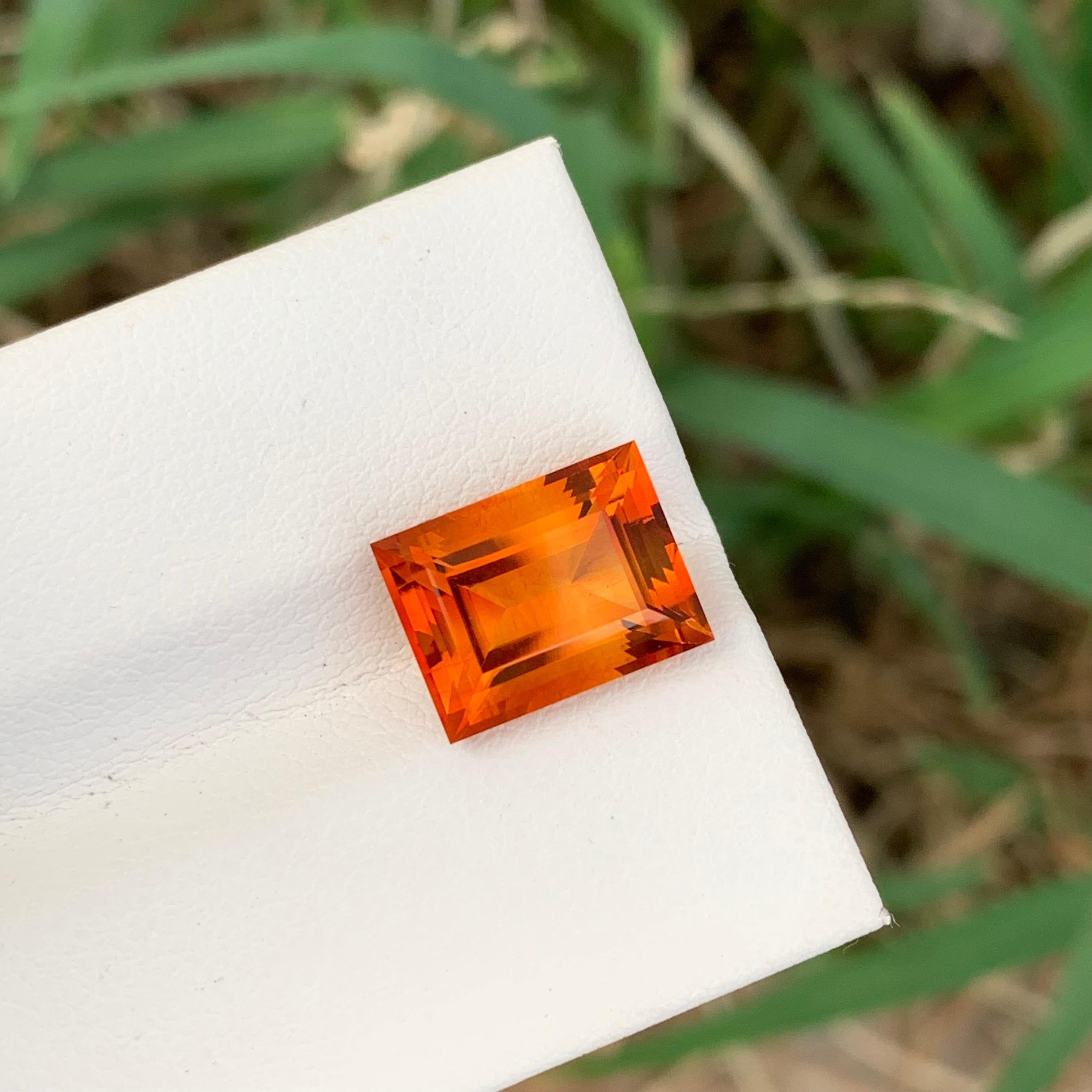 4.15 Carat Natural Loose Madeira Citrine Baguette Shape Gem For Jewellery For Sale 2