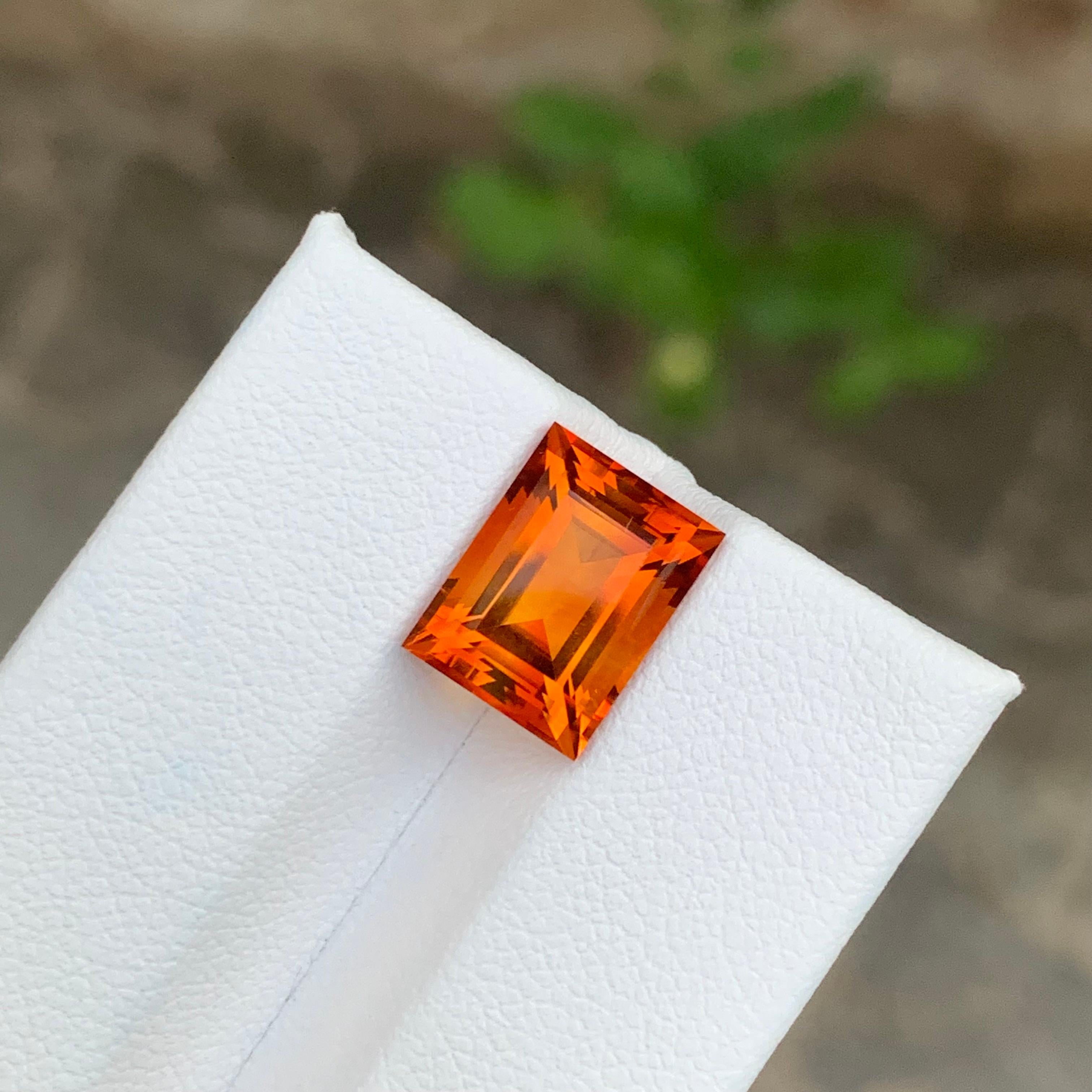 4.15 Carat Natural Loose Madeira Citrine Baguette Shape Gemstone in vendita 4