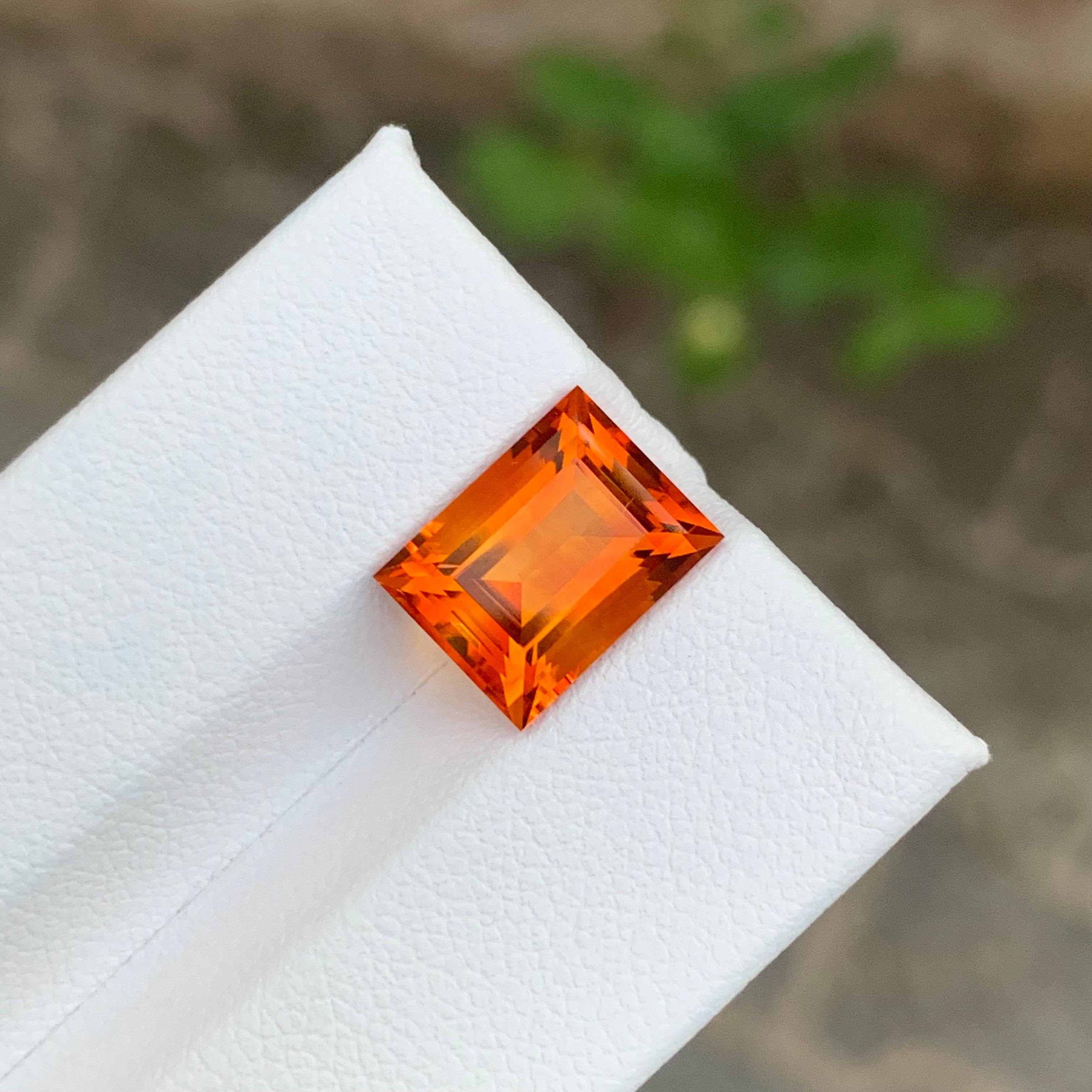 4.15 Carat Natural Loose Madeira Citrine Baguette Shape Gemstone in vendita 5