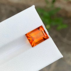 4.15 Carat Natural Loose Madeira Citrine Baguette Shape Gemstone
