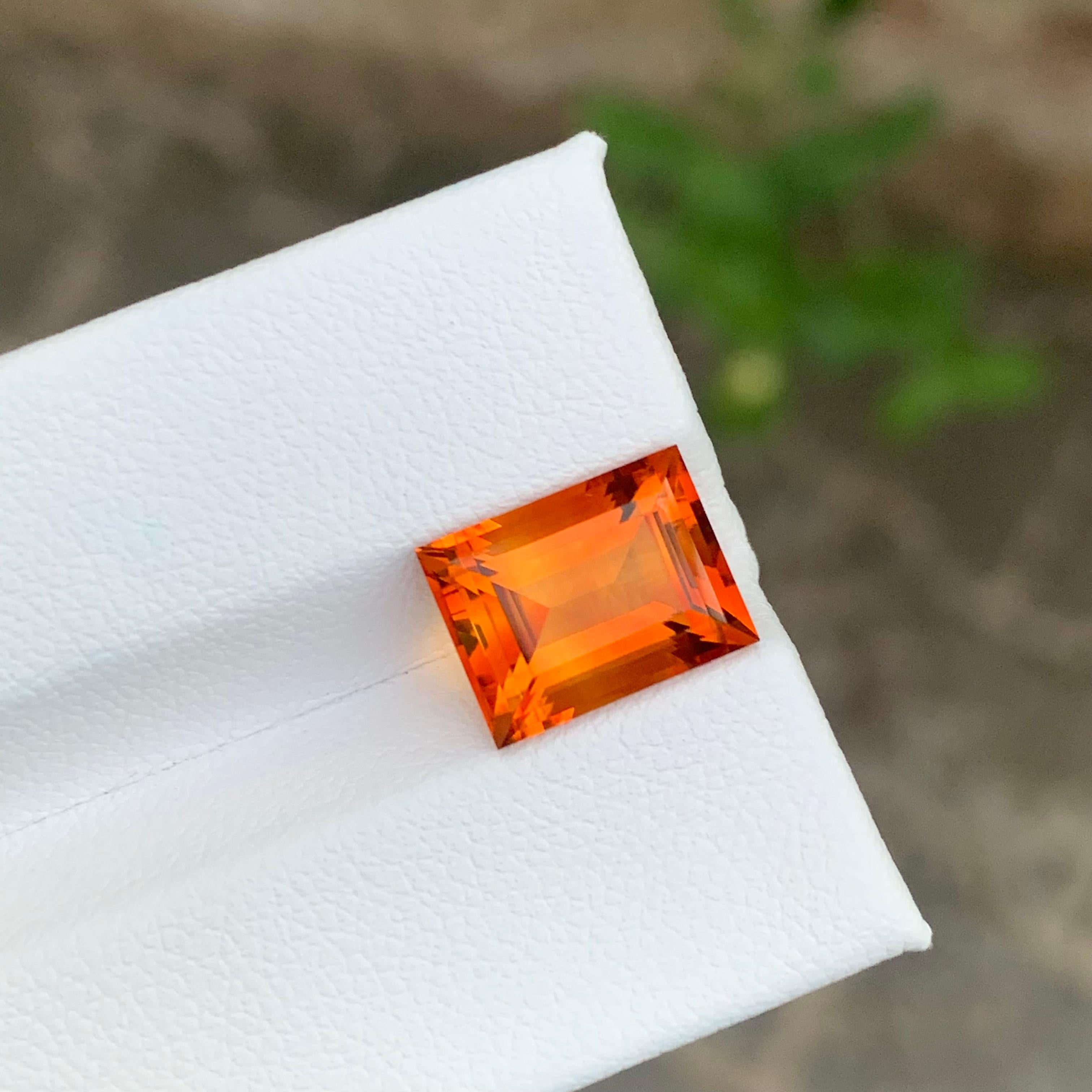 4.15 Carat Natural Loose Madeira Citrine Baguette Shape Gemstone in vendita 1