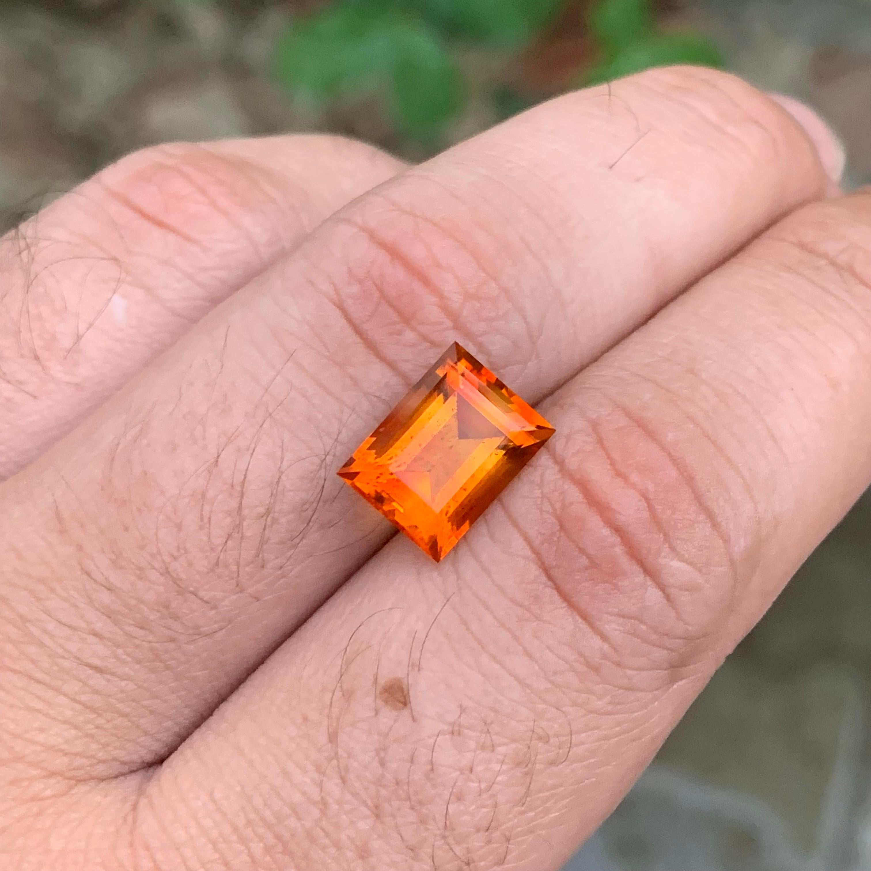 4.15 Carat Natural Loose Madeira Citrine Baguette Shape Gemstone in vendita 2