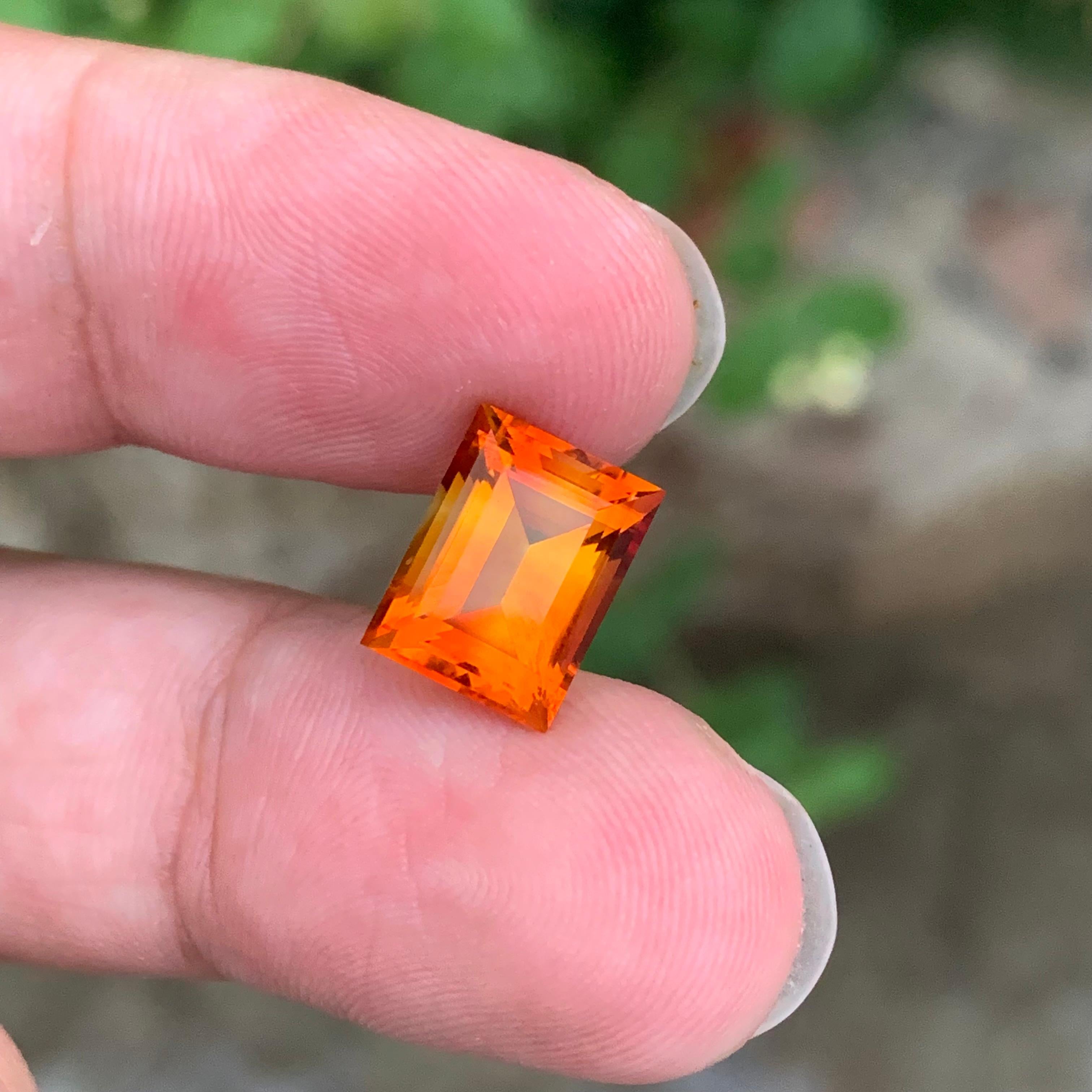 4.15 Carat Natural Loose Madeira Citrine Baguette Shape Gemstone in vendita 3