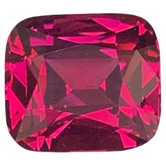 4.15 Carat Natural Loose Pinkish Red Garnet Stone Cushion Cut Tanzanian Gemstone