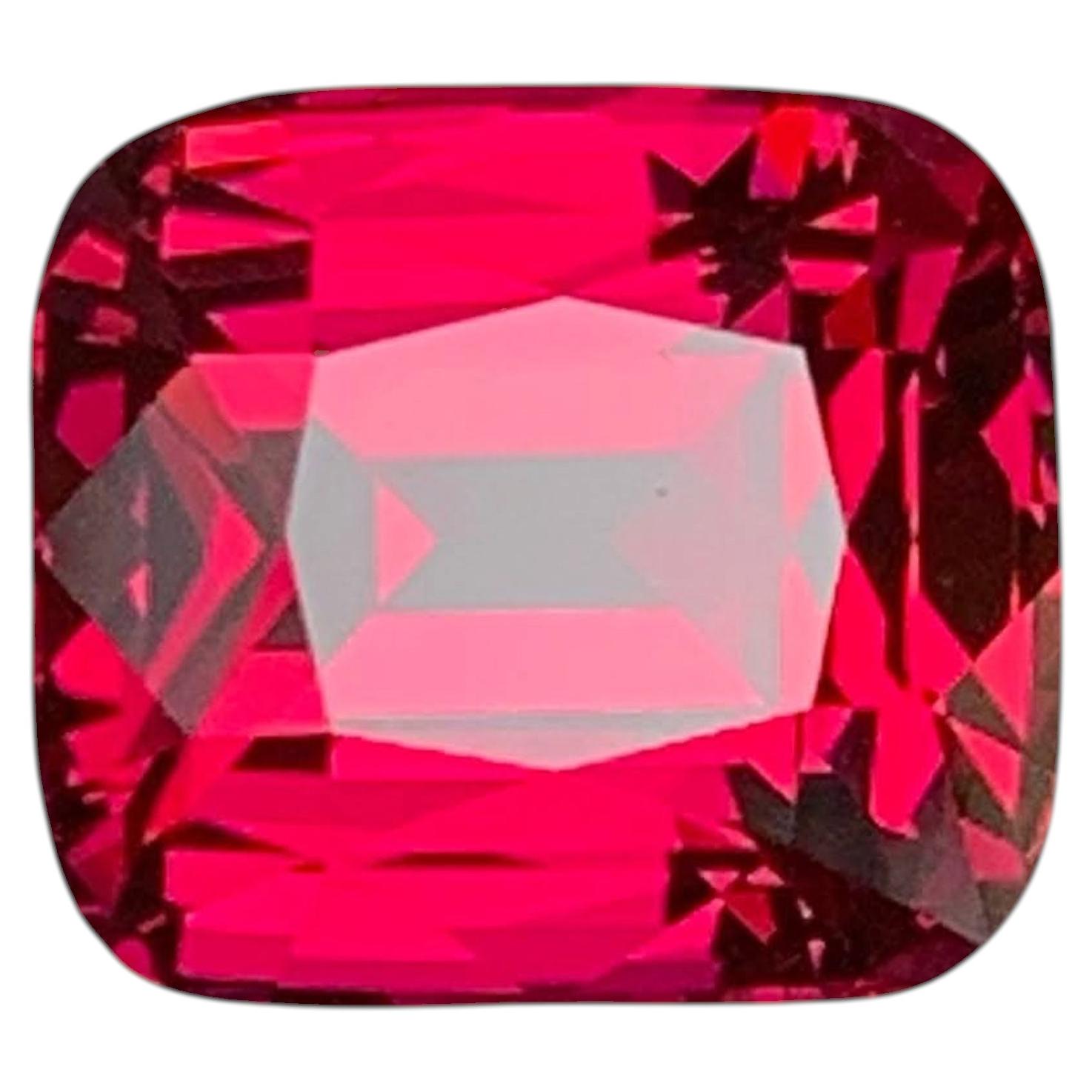 4.15 Carat Natural Loose Red Color Garnet Stone Cushion Cut Tanzanian Gemstone