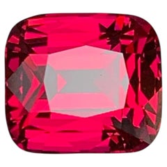 4.15 Carat Natural Loose Red Color Garnet Stone Cushion Cut Tanzanian Gemstone