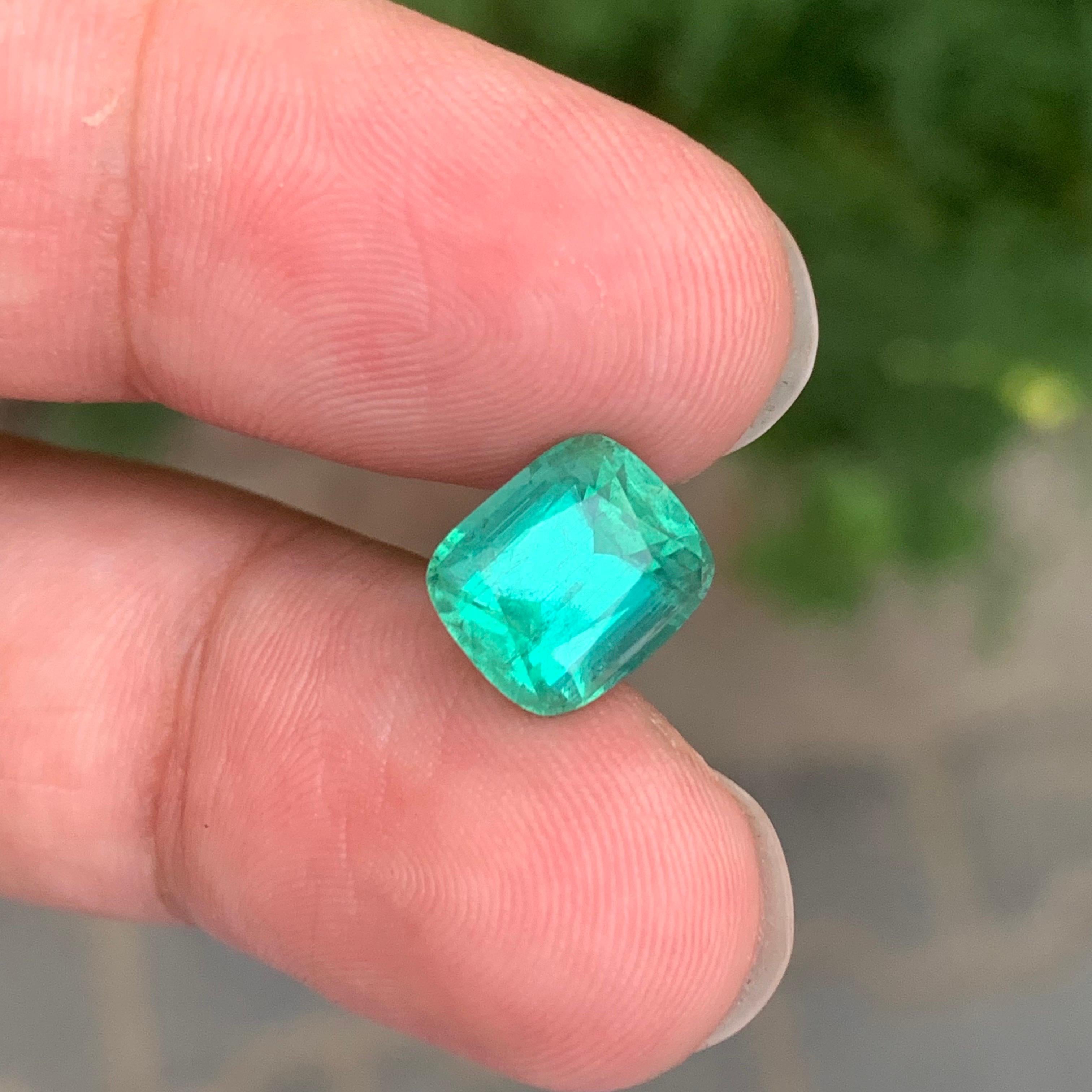 Faceted Mint Green Tourmaline

Weight: 4.15 Carat
Dimension: 9.6 x 8.2 x 6.7 Mm
Colour: Mint Green 
Treatment: Non
Certificate: On Customer Demand
Shape: Cushion 


Tourmaline is a captivating gemstone known for its remarkable variety of colors,