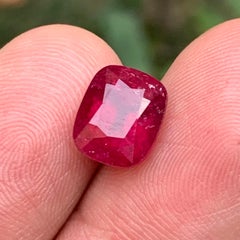 4.15 Carat Reddish Pink Natural Rubellite Tourmaline Cushion Cut Loose Gemstone