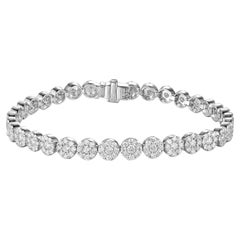 Bracelet tennis en or blanc 18 carats avec diamants de 4,15 carats