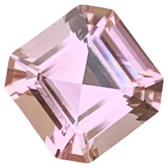 4.15 Carats Asscher Cut Soft Pink Loose Tourmaline Ring Gem Afghanistan Mine
