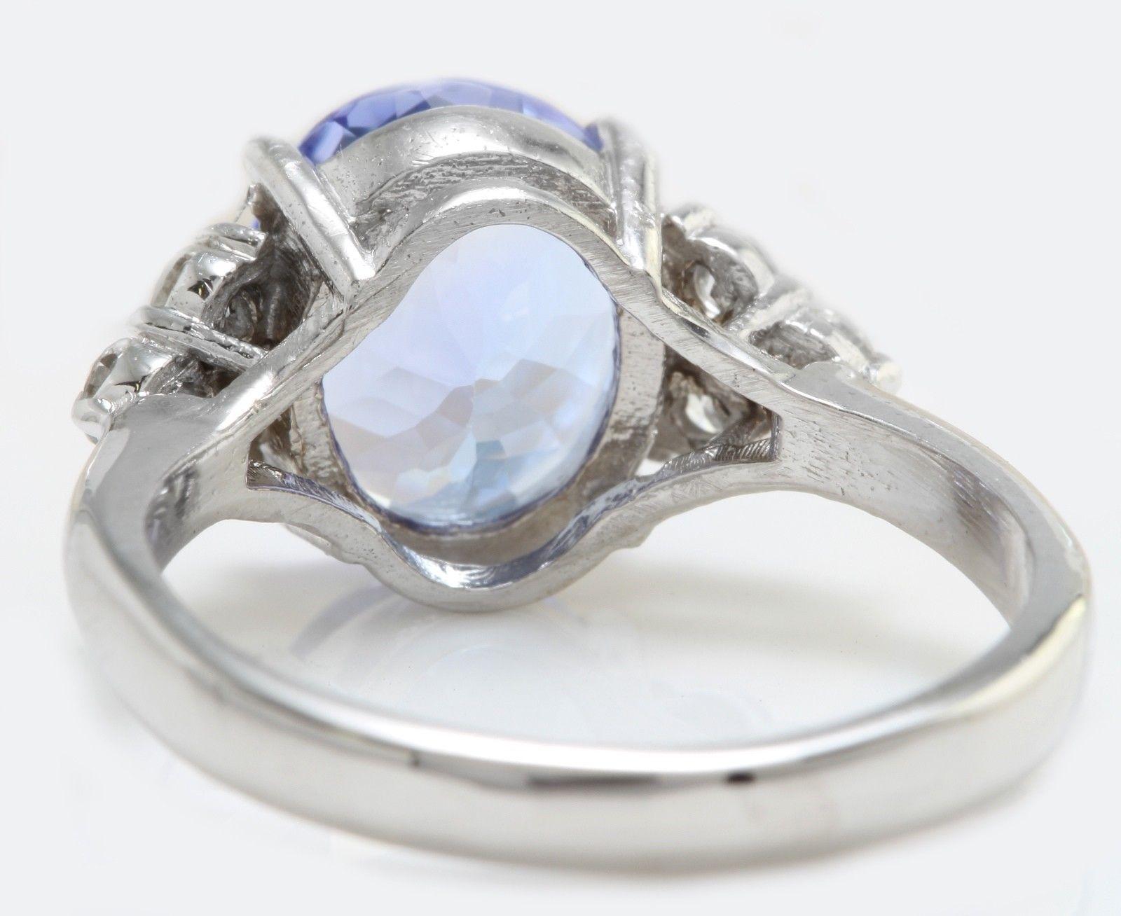4,15 quilates de tanzanita natural de muy buen aspecto y diamante de oro blanco macizo de 14 quilates en Nuevo estado para la venta en Los Angeles, CA