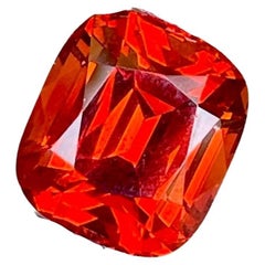 4.15 Carats Red Spessartite Garnet Cushion Cut Natural Tanzanian Gemstone
