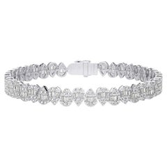 4,15 CTW Runde Diamanten 18K Weißgold Timeless Tennis Kollektion Tropfenarmbänder