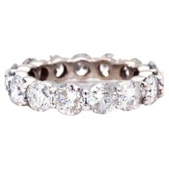 4.15ct Diamond Eternity Round Solitaire Wedding Ring 14K White Gold Si2 Clarity