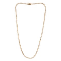 4.15ct Round Brilliant Cut Diamond Tennis Necklace in 14k Yellow Gold 4.15ct Round Brilliant Cut Diamond Tennis Necklace in 14k Yellow Gold