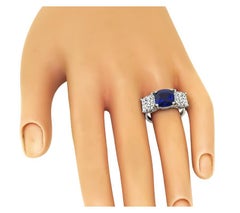 4.15ct Sapphire GIA Certified 2.02ct and 2.02ct Diamond Anniversary Ring