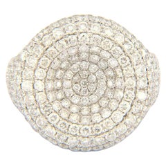 4.15ctw Pave Diamond Concave Cocktail Ring in 18K White Gold