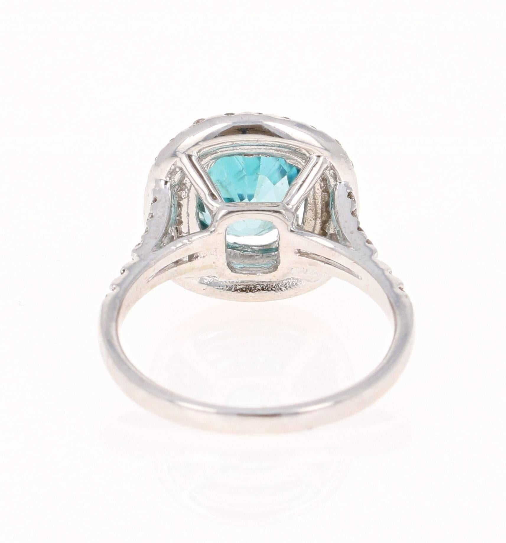 blue zircon engagement ring