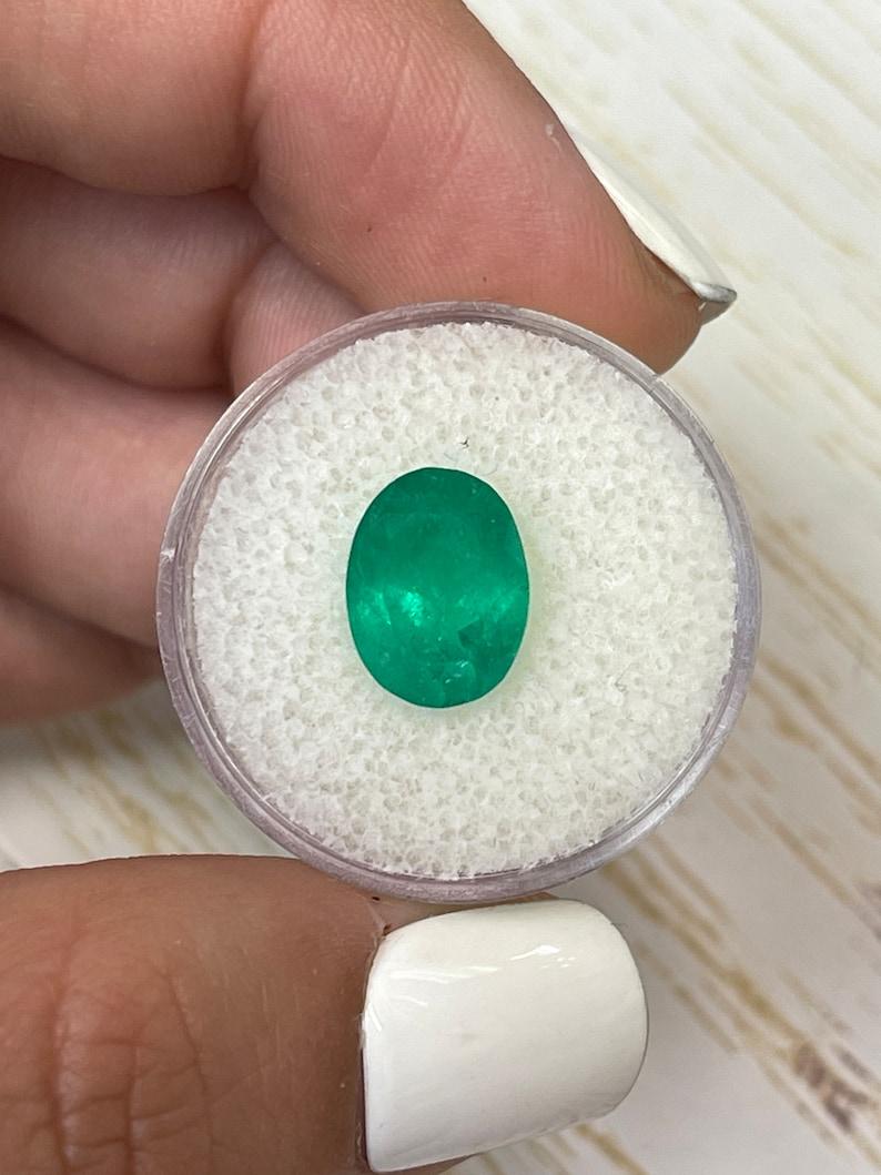 4.16 Carat Deep Green Colombian Emerald Oval Cut - May Birthstone Gem In New Condition For Sale In Jupiter, FL