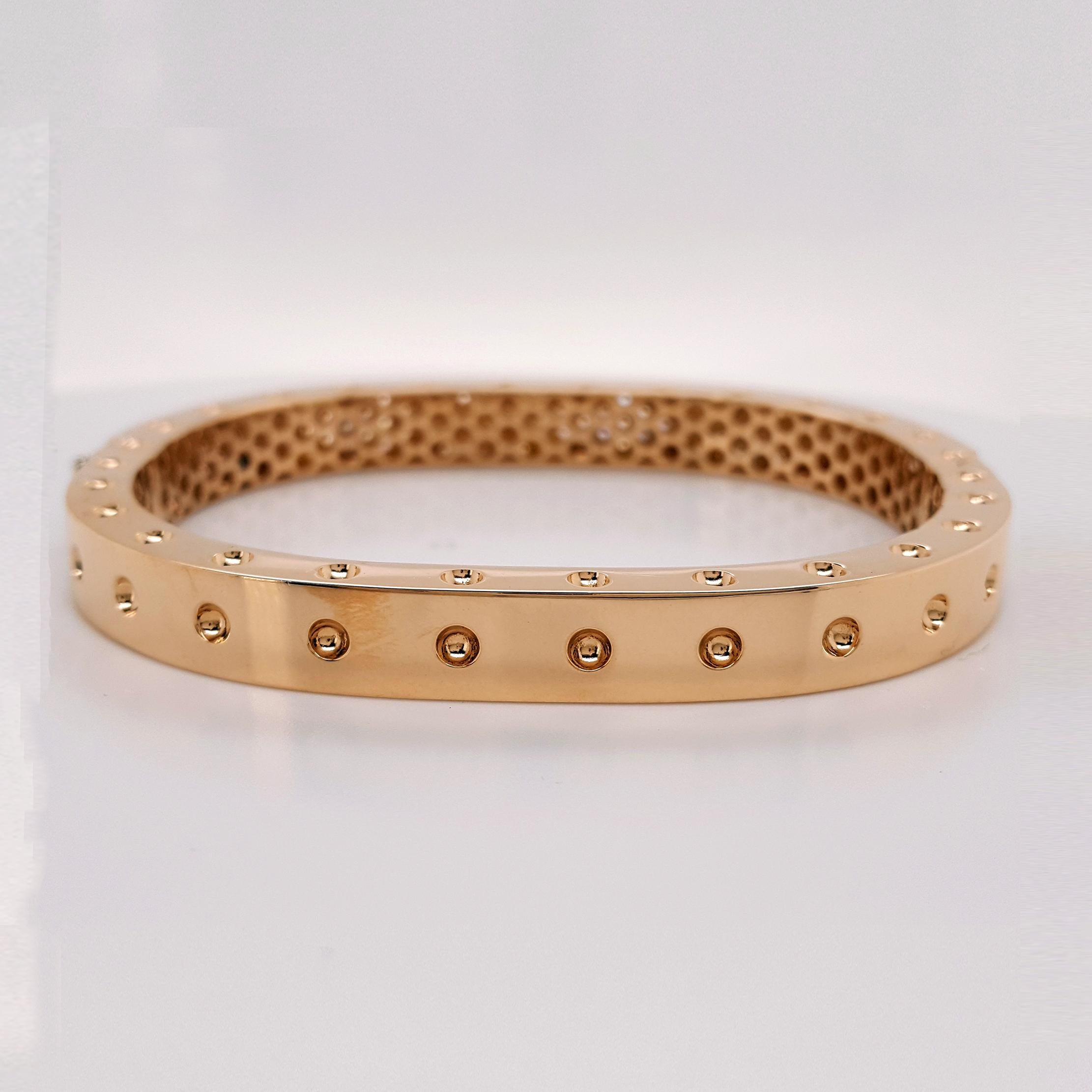 Bracelet en or rose 18 carats avec diamants PAVÉ de 4,16 carats, par Novel Collection  Pour femmes en vente