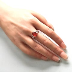4.16 Carat Fanta Garnet Fancy Diamond White and Yellow Gold Ring