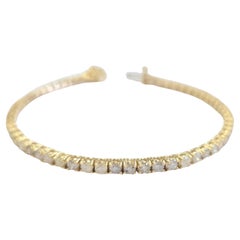 Bracelet de tennis en or jaune 14 carats avec diamant naturel de 4,16 carats