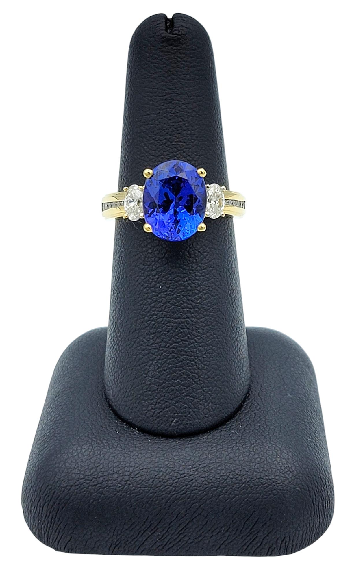 Cóctel de tanzanita y diamantes talla oval de 4,16 quilates en oro amarillo de 18 quilates en venta 6