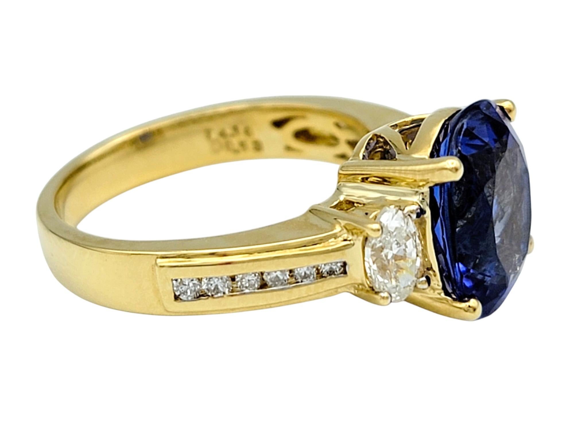 Cóctel de tanzanita y diamantes talla oval de 4,16 quilates en oro amarillo de 18 quilates en Bueno estado para la venta en Scottsdale, AZ